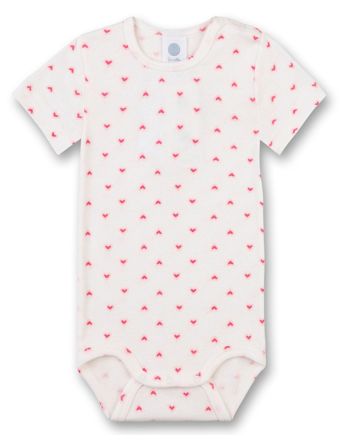 Sanetta Kurzarmbody Sanetta Baby Kurzarmbody aus Bio-Baumwolle mit Herzmuster