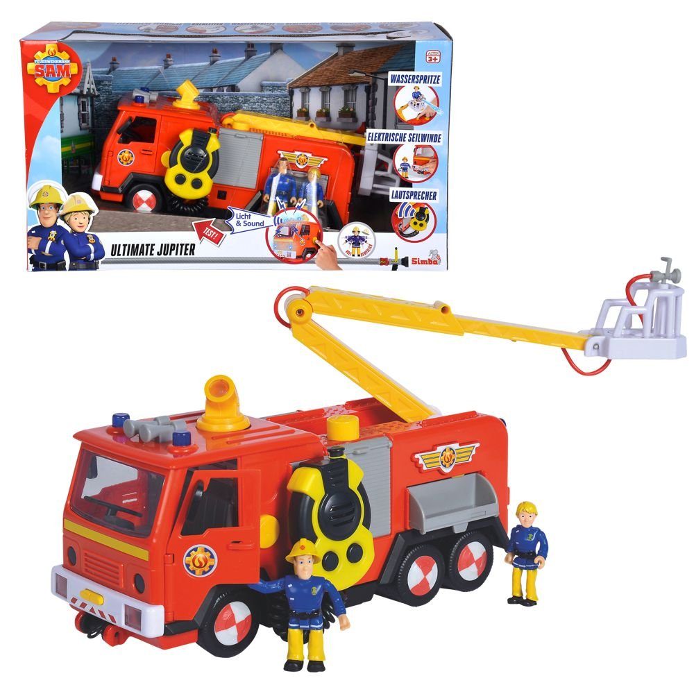 Feuerwehrmann Sam Spielzeug-Feuerwehr Ultimate Jupiter Feuerwehrmann Sam  Fahrzeug mit Licht & Sound Sam & Penny