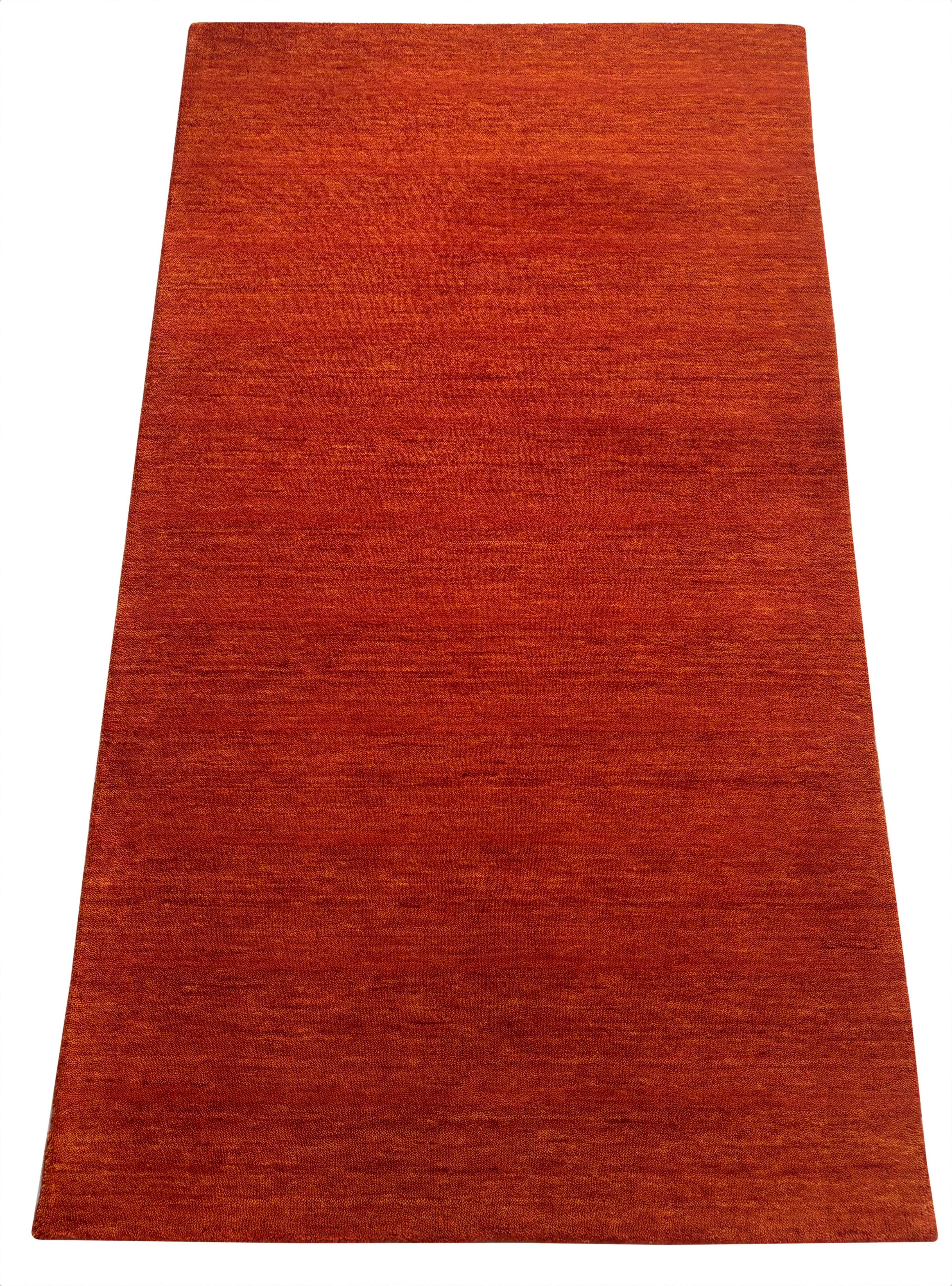 Wawa Teppich Wollteppich Terracotta Orientteppich – Handgewebt, 100 % Wolle, Orangeton U1, Höhe: 16 mm