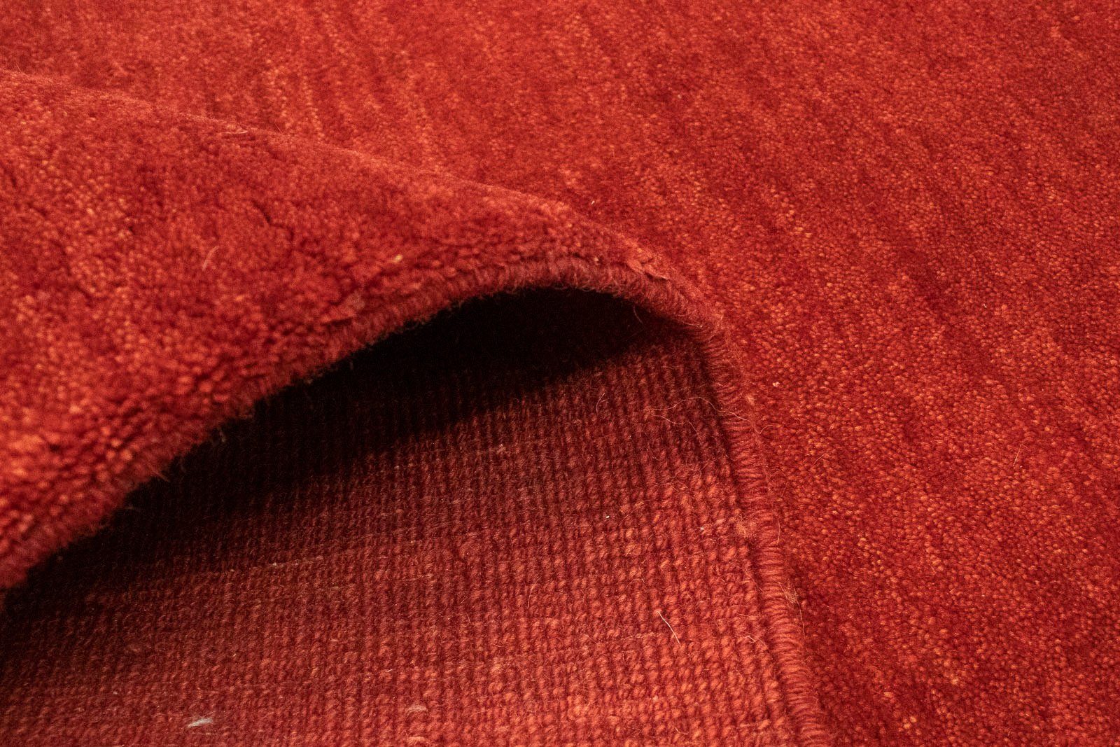 Wollteppich Gabbeh Teppich handgeknüpft rot, 18 mm, handgeknüpft rechteckig, morgenland, Höhe