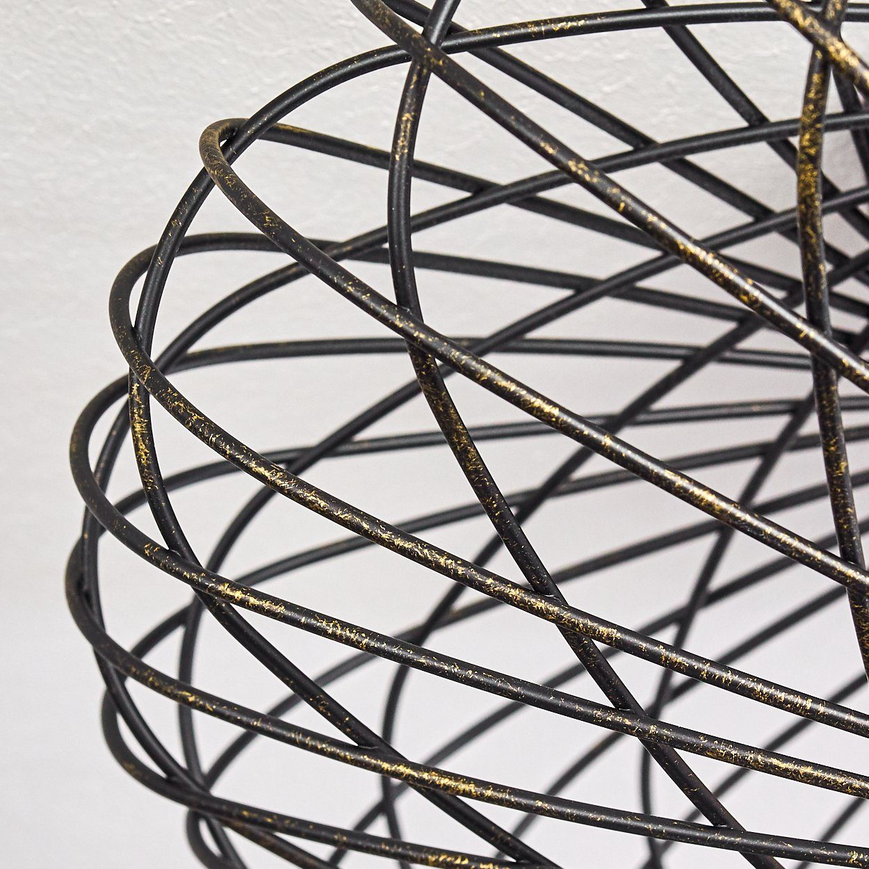 hofstein Deckenleuchte »Pieris« Deckenlampe aus Metall in Schwarz/Gold, ohne Leuchtmittel, E27, Leuchte m. Gitter u. Lichteffekt an der Decke