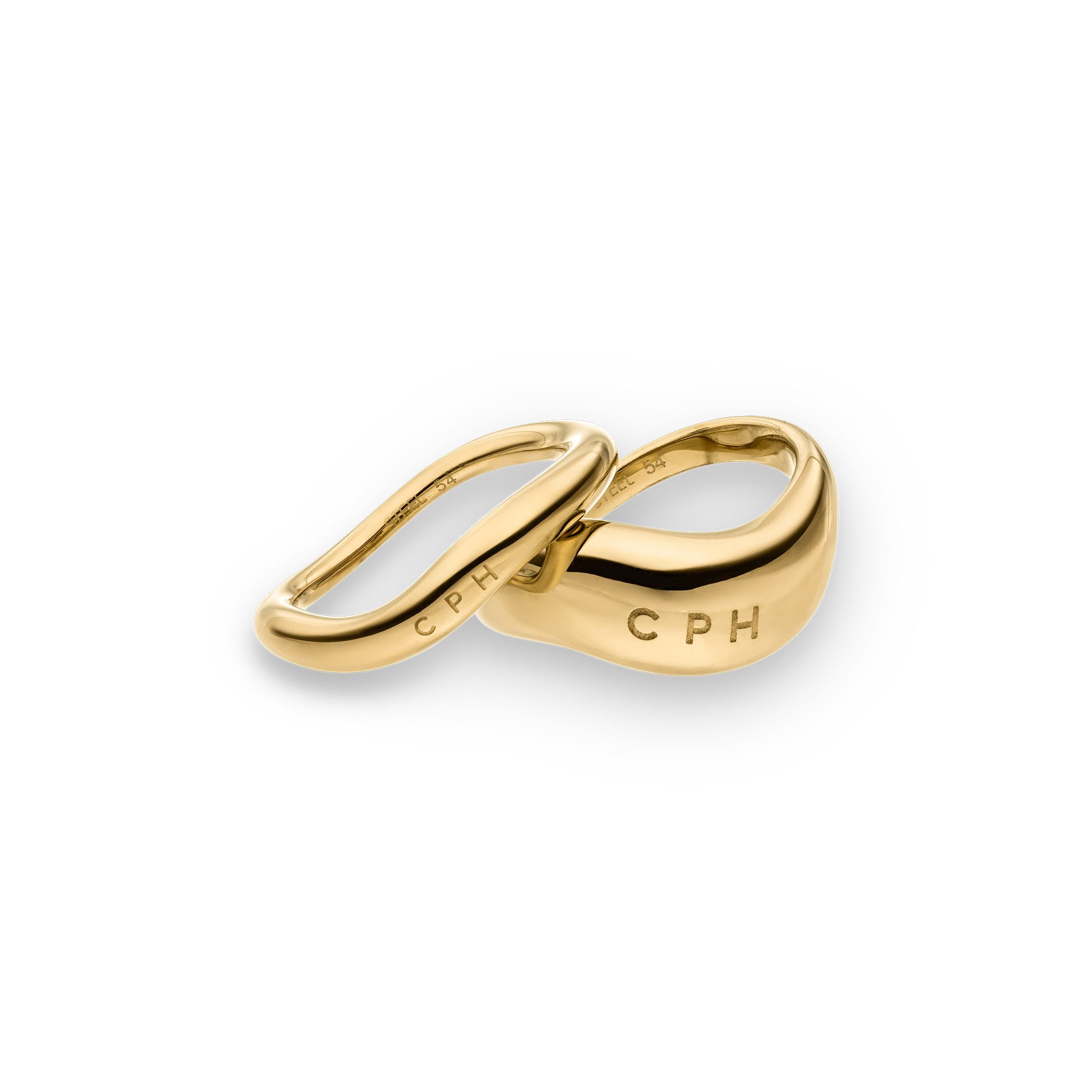 Copenhagen Studios Ring-Set Schmuck Geschenk Edelstahl Ringset Organics, einzeln tragbar