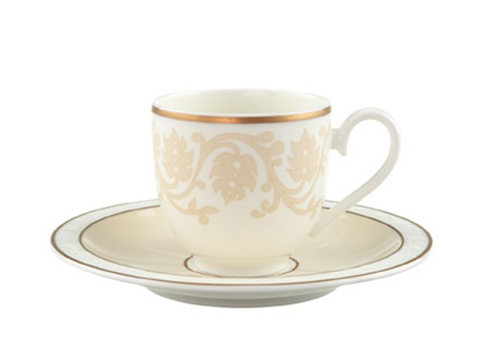 Villeroy & Boch Espressotasse Ivoire Mokka-/Espressotasse mit Untertasse 2tlg., Premium Bone Porcelain