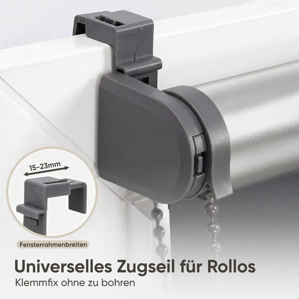 Rollo Seitenzugrollo Verdunkelungsrollo ohne Bohren verdunkelnd Rollo, Sekey, Klemmfix, Klemmfix, Seitenzugrollo, Silberbeschichtung, Stoffbreite=Bestellbreite- – Bild 5 von 5