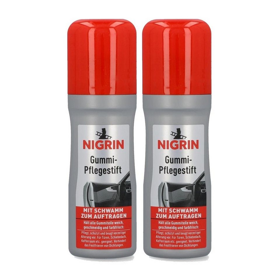 NIGRIN NIGRIN Gummi- Pflege Stift 75ml - Mit Schwamm zum auftragen (2er  Pack) Auto-Reinigungsmittel