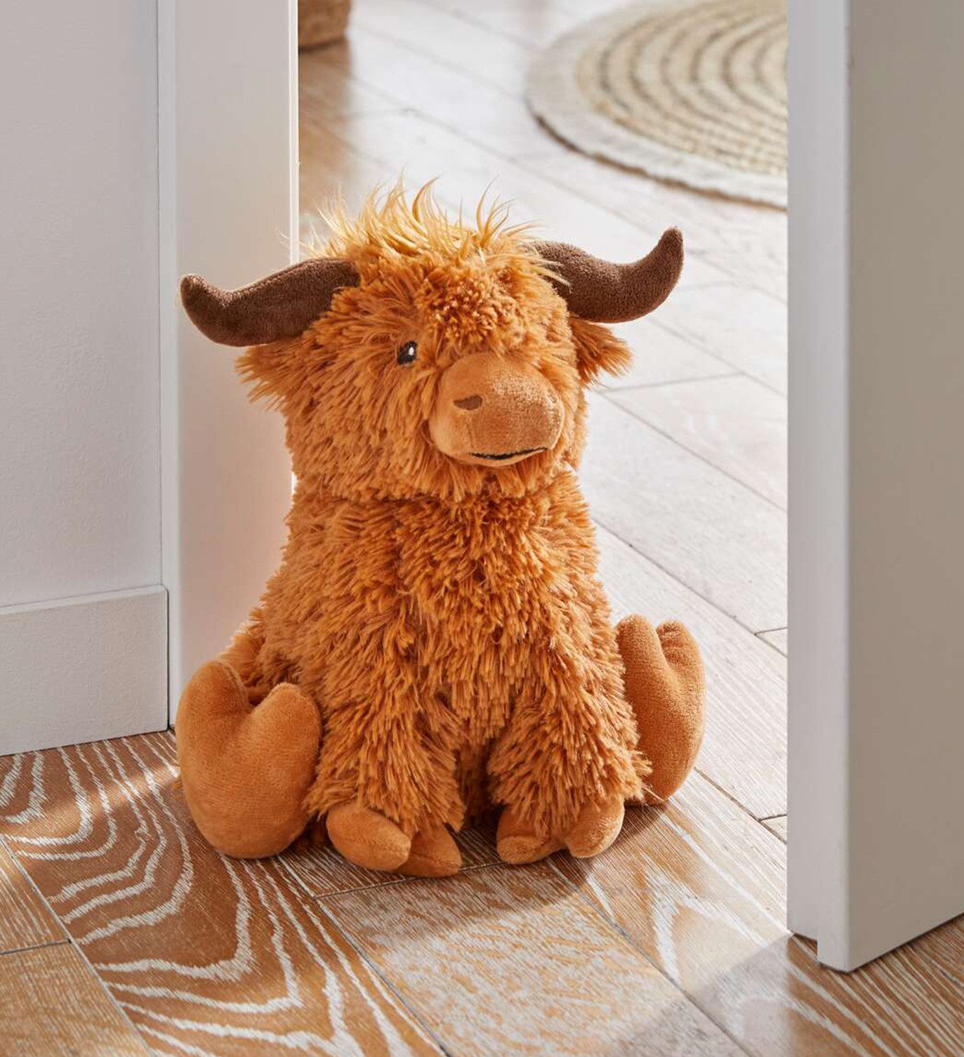 Dekoleidenschaft Bodentürstopper "Stier" Stoff braun 23 cm hoch, flauschig, günstig online kaufen