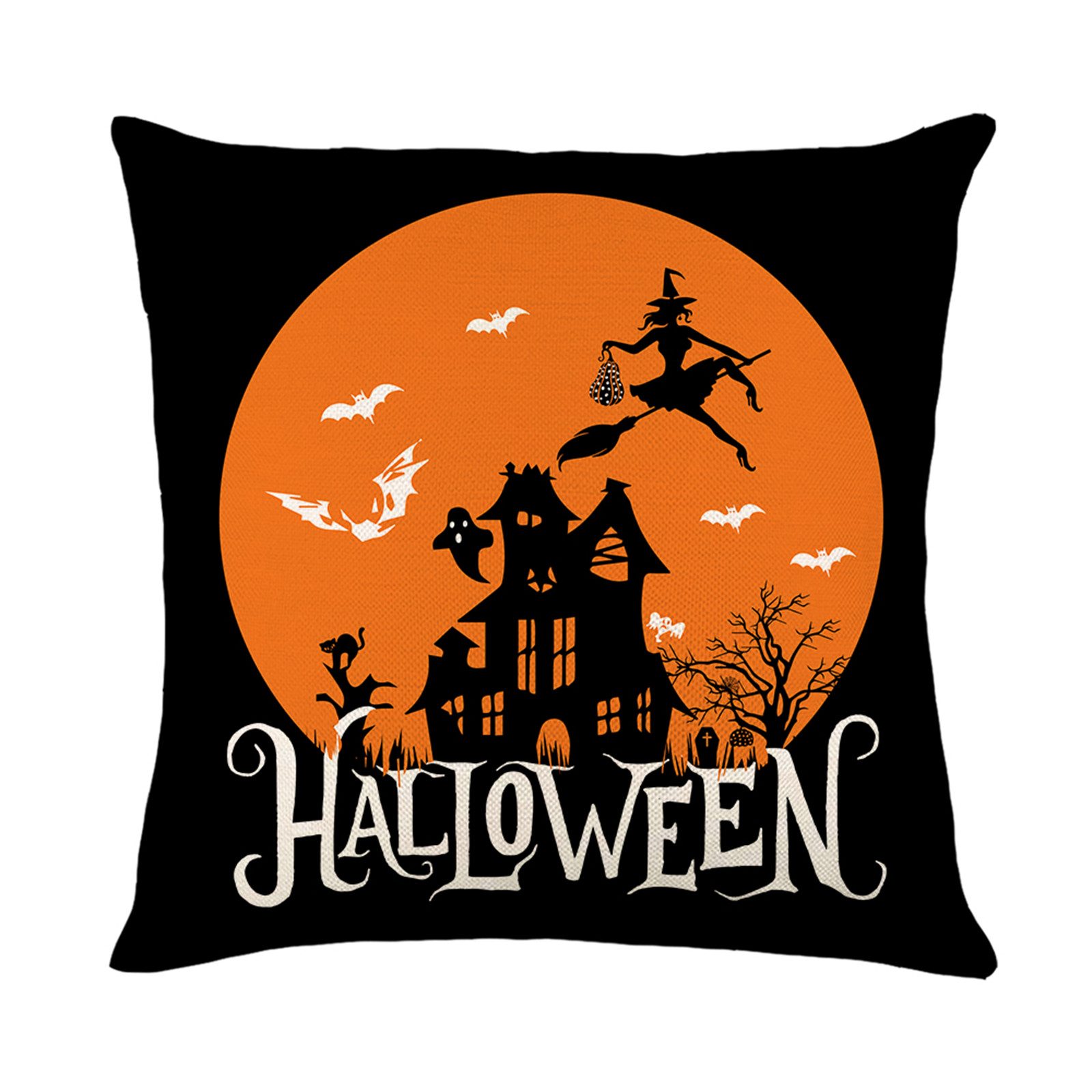 BTTO Kissenhüllen Halloween Kissenbezug 45X45cm, Quadratisch Dekokissen, (4 Stück), Sofakissen Couchkissen für Halloween Weihnachten