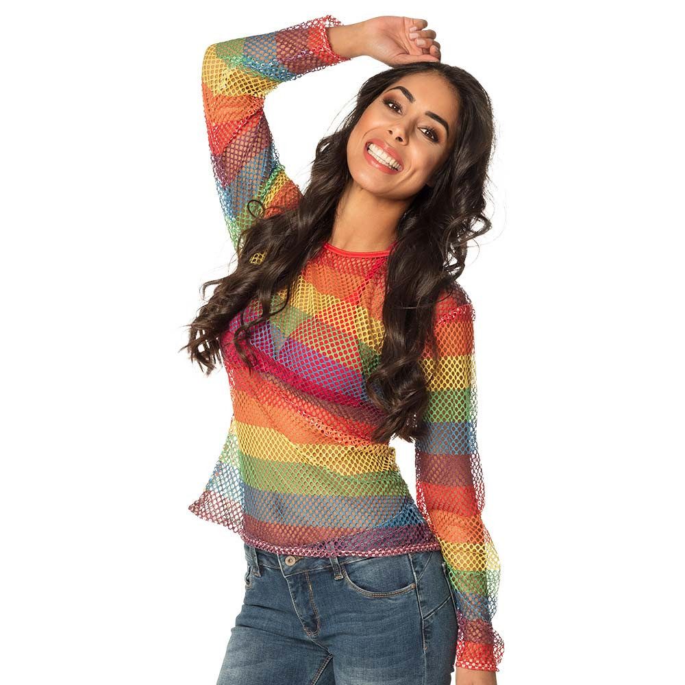 Boland Kostüm Netzshirt Regenbogen Onesize