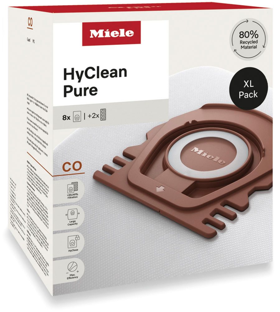Miele Staubsaugerbeutel XL-Pack Allergy Staubsaugerbeutel HyClean Pure CO, passend für Miele, 9 St., Miele Original Zubehör