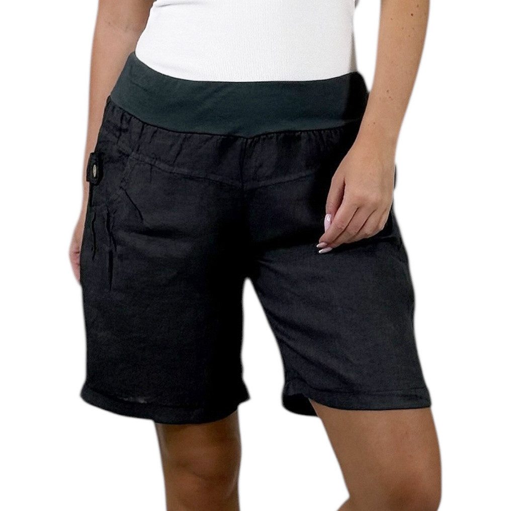 Mississhop Leinenhose 100 % Leinen Leinenshorts Bermuda kurze Hose 276