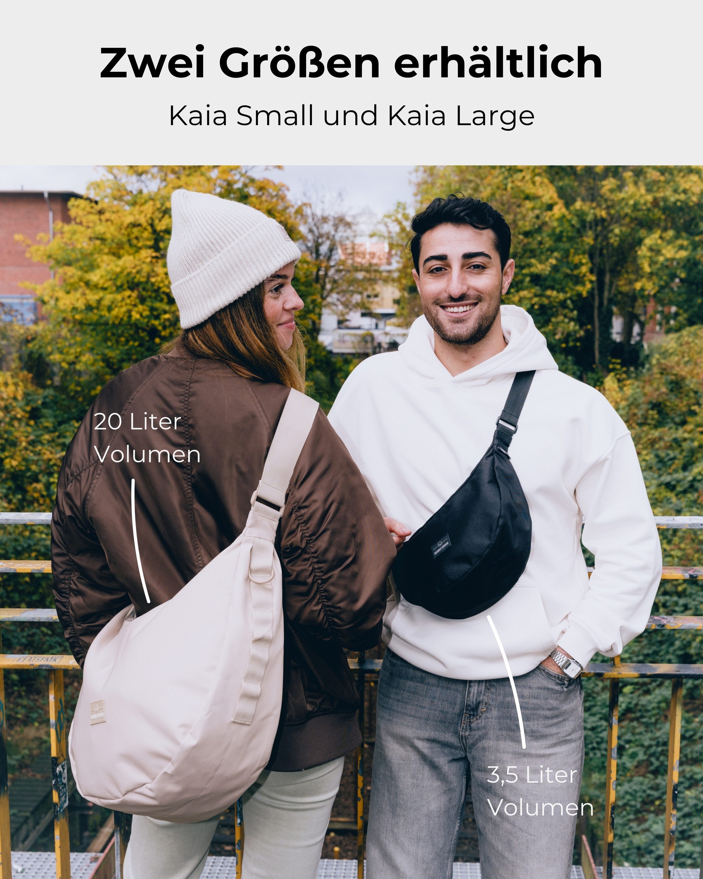 Johnny Urban Umhängetasche Kaia Medium Half Moon Bag im Puffer Design, Stylische Crossbody Bag in Halbmond Form, Wasserabweisend