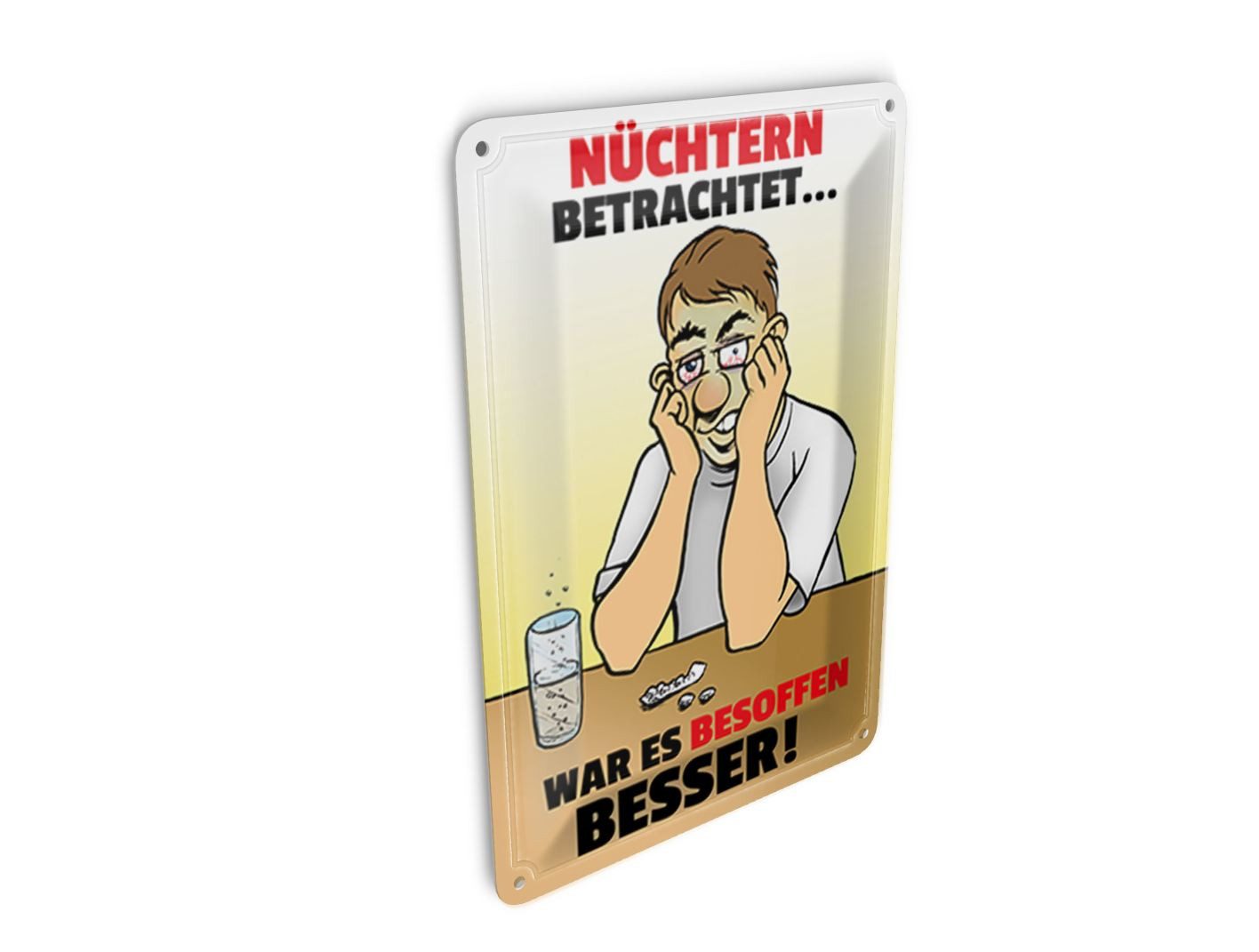 Femer GmbH Postkarte Alkohol 10x14 cm Nüchtern betr. war besoffen besser, unfrankiert