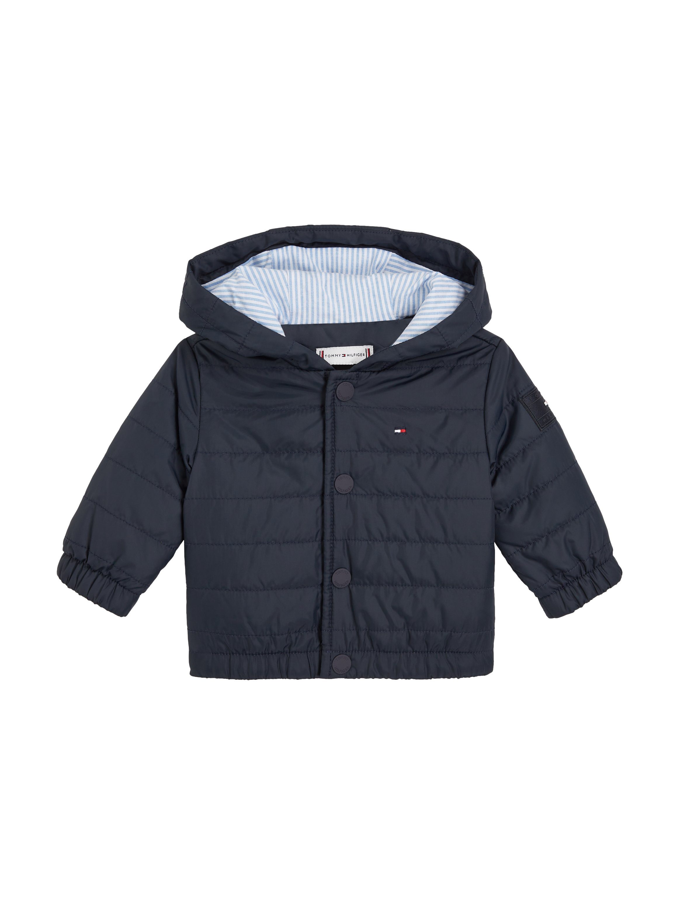 Winterjacke Sky Logo-Details Hilfiger Tommy BABY QUILTED JACKET Desert mit