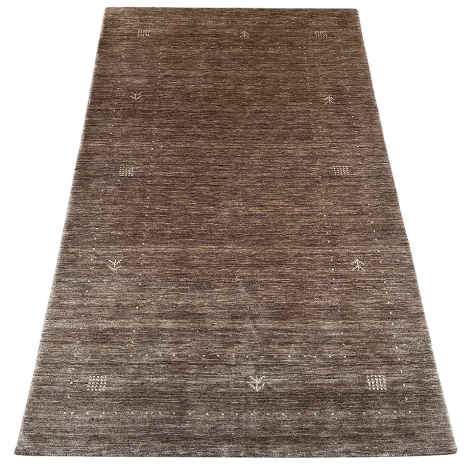 Rug Studios Teppich TEPPICH MARANA HANDGEARBEITET / SCHURWOLLE, Rechteckig, Höhe: 14 mm, Handgefertigt, 115 x 175 cm, Braun