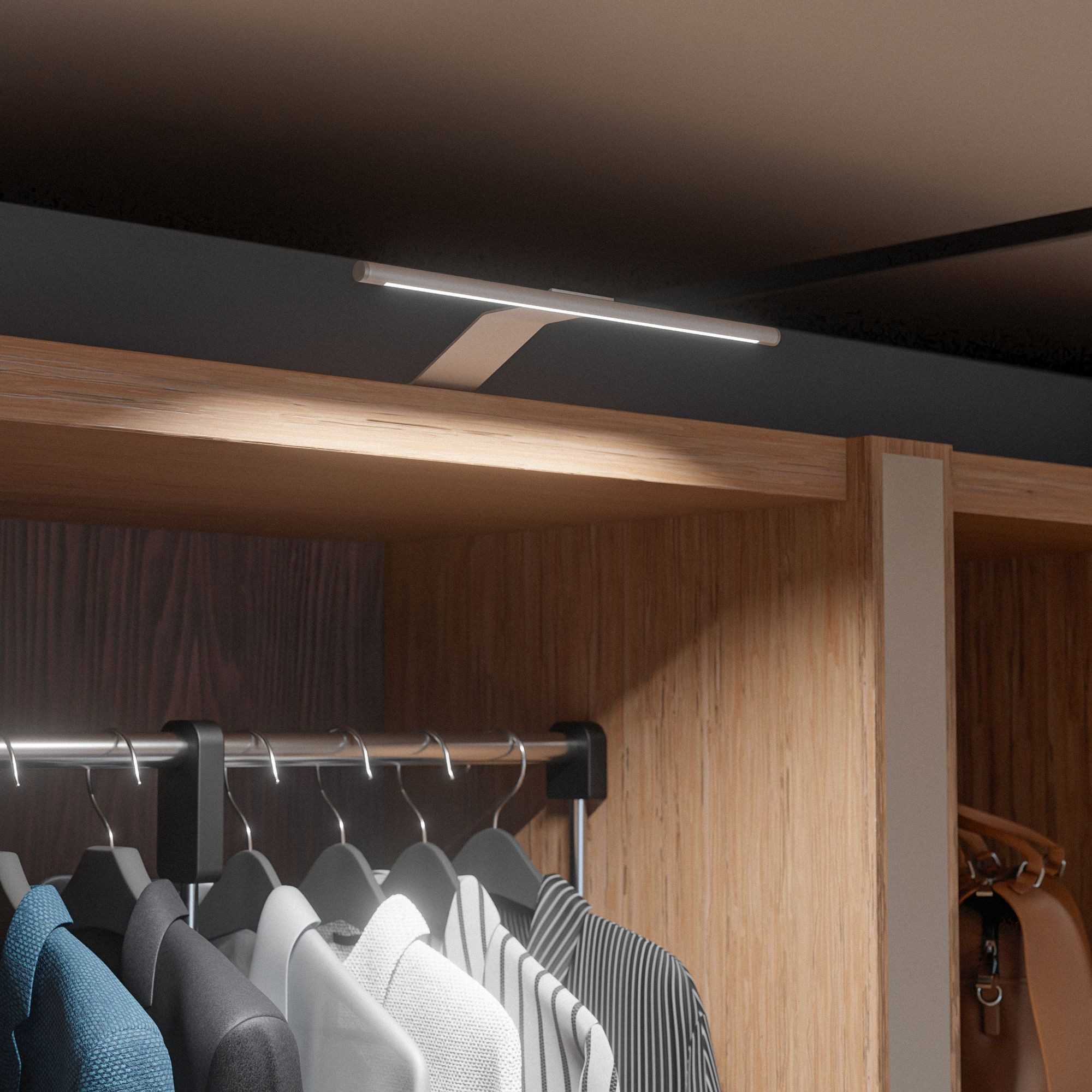 kalb Aufbauleuchte LED Aufbauleuchte 340x170 mm Schrankleuchte 12VDC silbergrau flach 4W