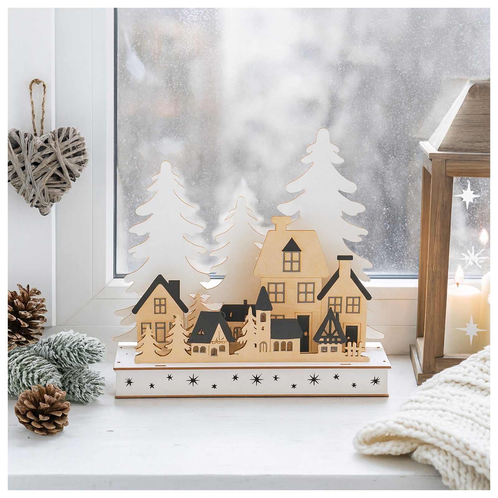 HTI-Living Weihnachtsdorf LED Weihnachsszene Dorfidylle, Weihnachtsdeko Leu günstig online kaufen