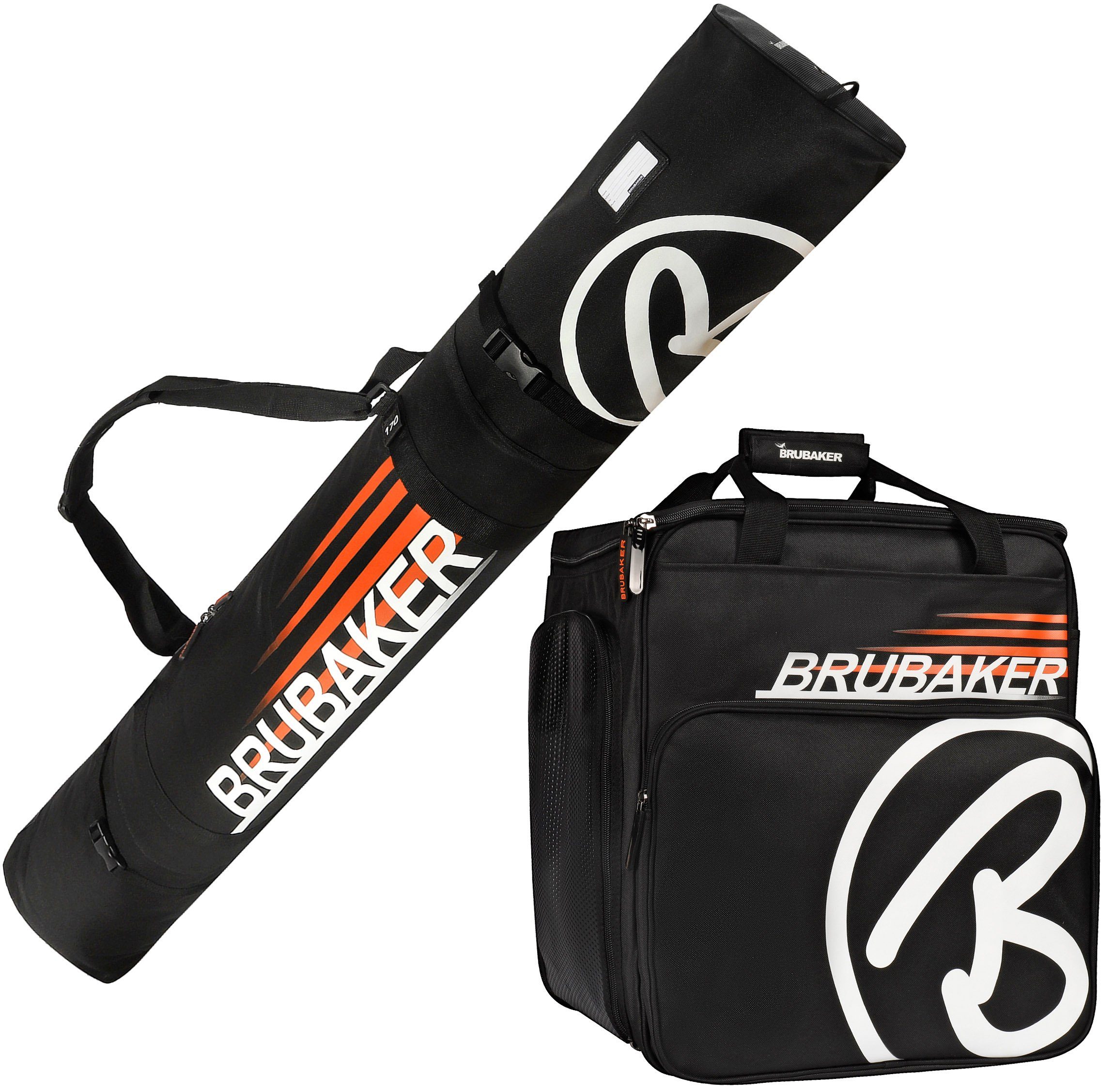 BRUBAKER Sporttasche Champion Skitasche Kombi Set (2-tlg., reißfest und nässeabweisend), Skisack und Skischuhtasche für 1 Paar Ski