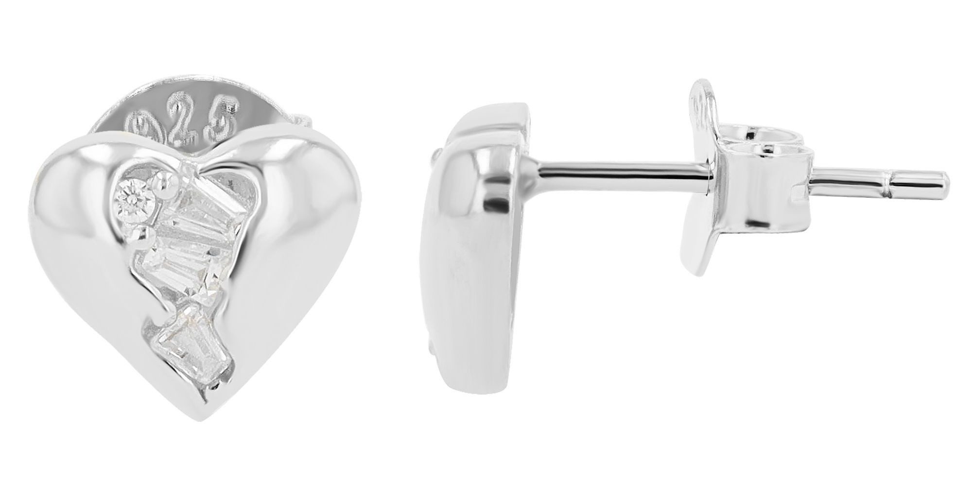 Paar Ohrhänger Ohrringe – Ohrstecker aus 925 Silber mit Zirkonia