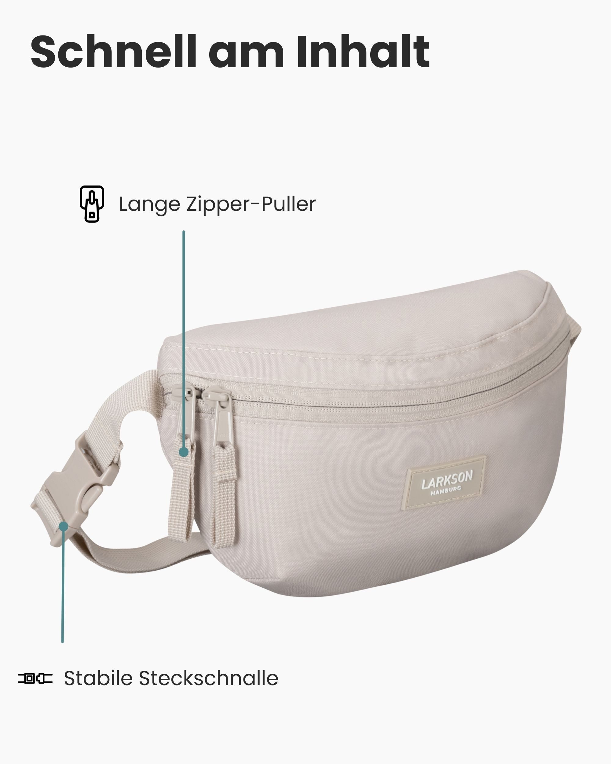 LARKSON Gürteltasche Finn Bauchtasche Damen Herren (1-tlg), Hip Bag mit großem Fach, Wasserabweisend