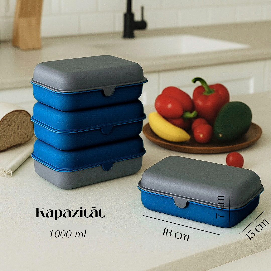 COFI 1453 Lunchbox Brotdosen 3er-Set Frühstücksbox spülmaschinenfest, stapelbar, 1000 ml, Kunststoff, (3-tlg., 3er Set), Made in Germany – Bild 3 von 5