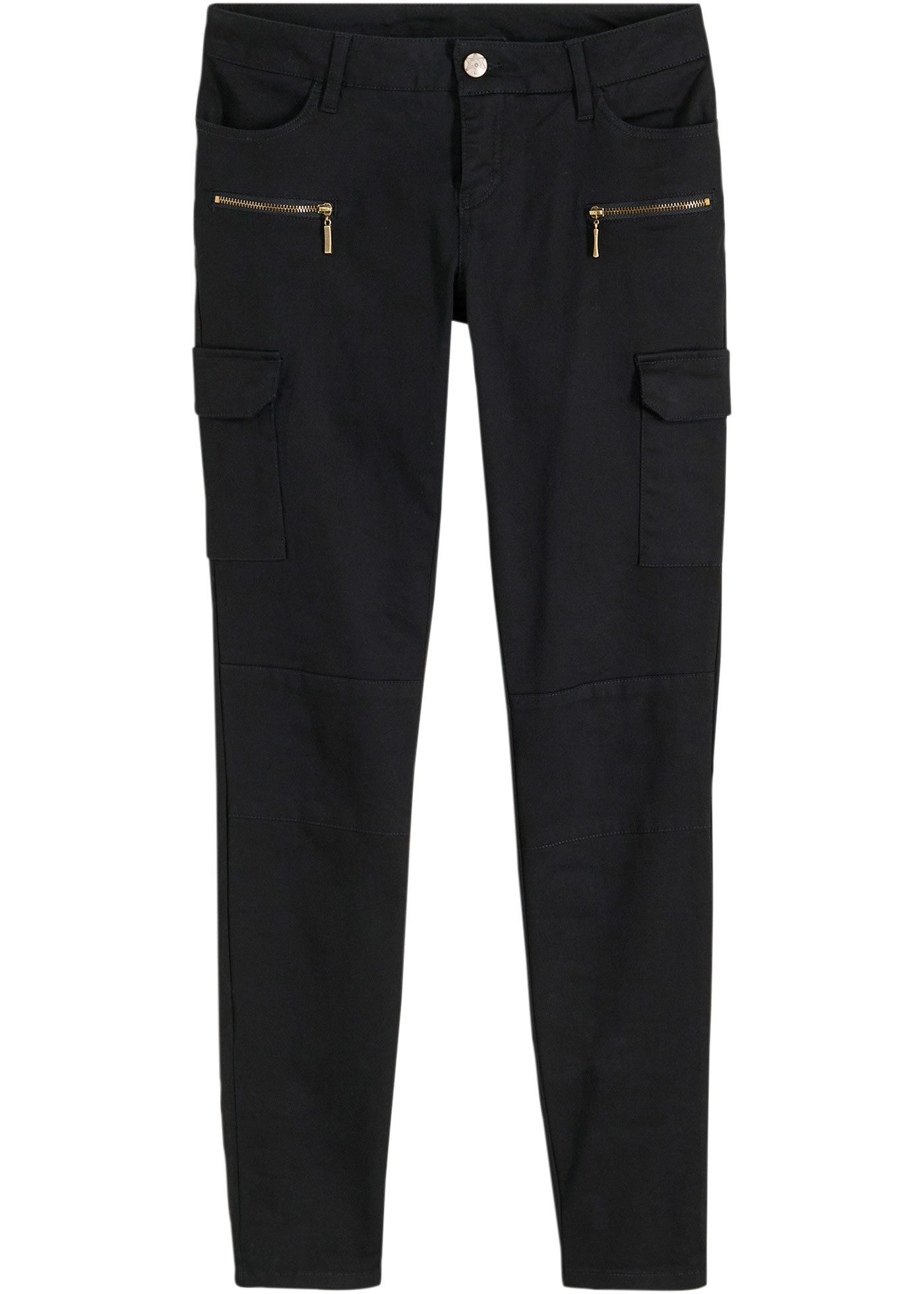 bonprix Cargohose aus Baumwolle und Elasthan, aufgesetzte Seitentasche