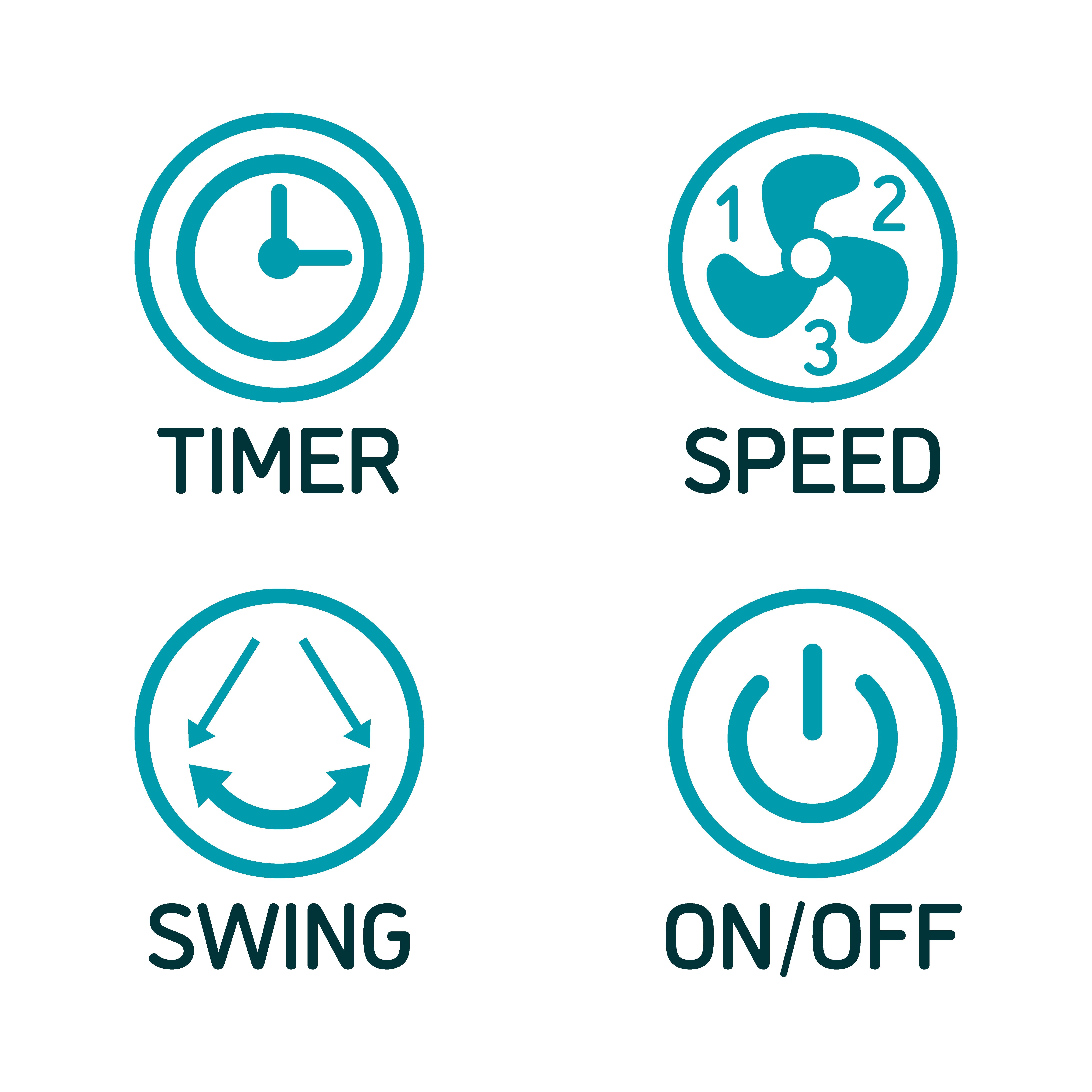 djive Standventilator Flowmate Classic Timer-Funktion Fernbedienung, App Ventilator 120, Alexa & Steuerung, mit