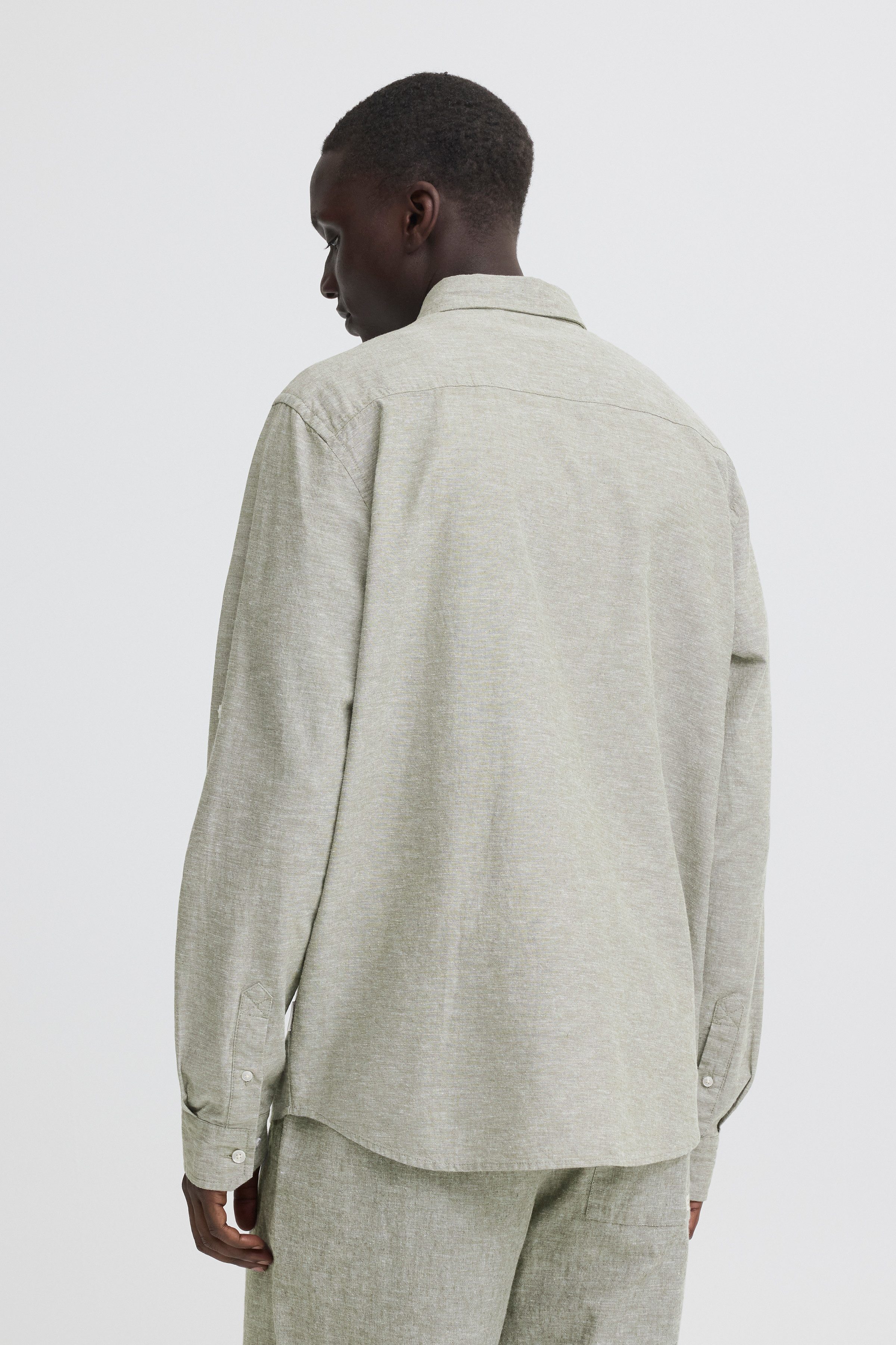 Blend Langarmhemd BHABAN SHIRT PP NOOS mit normalem Hemdkragen, Regular Fit, in Leinenoptik