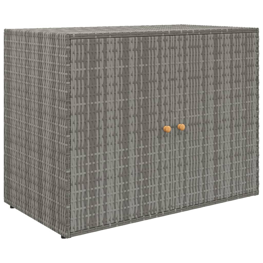 vidaXL Garten-Geräteschrank, Gartenschrank Grau 100x55,5x80 cm Poly Rattan
