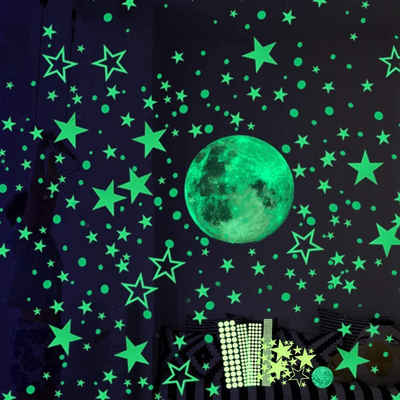 vokarala Wandsticker »VOKARALA Wandsticker selbstklebend Leuchtsticker Wandtattoo, 435 Leuchtsterne/Leuchtpunkte für deinen Sternenhimmel und fluoreszierend Leuchtaufkleber für Kinderzimmer«