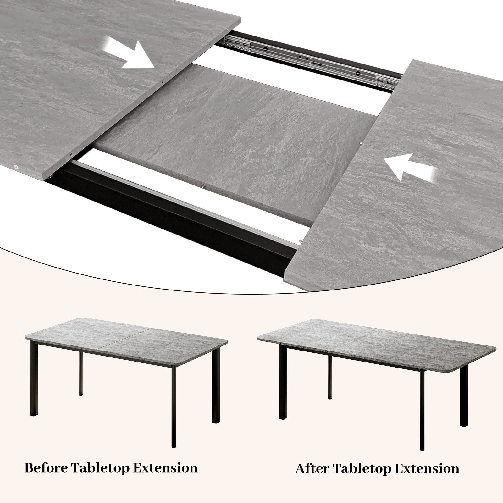 Jiexi Essgruppe Essgruppe Tisch Ausziehbar 160-200cm Esstisch Mit 6-8 Stühlen Set