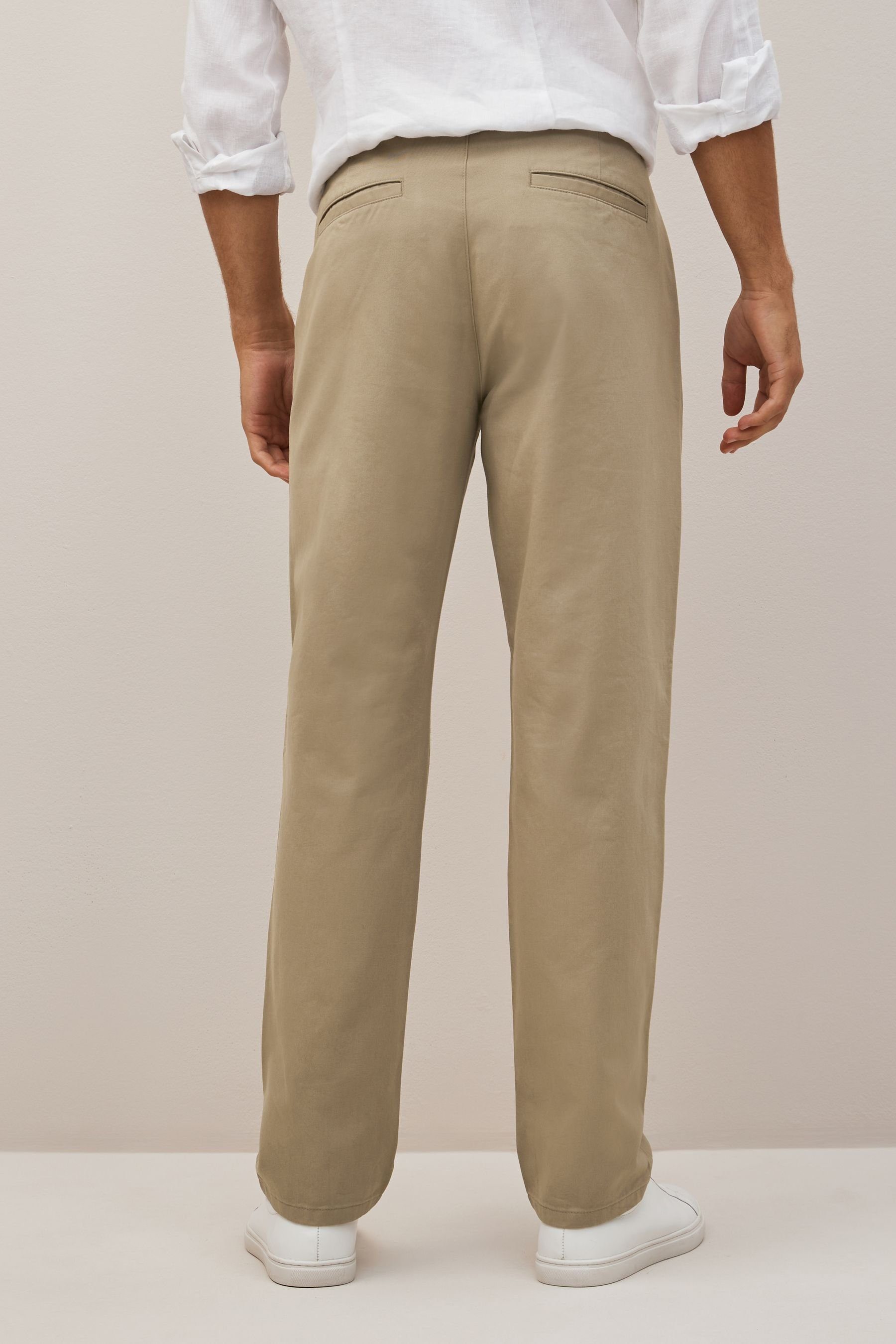 Next (1-tlg) Chinohose Fit im Straight Stone Chinohose Natural