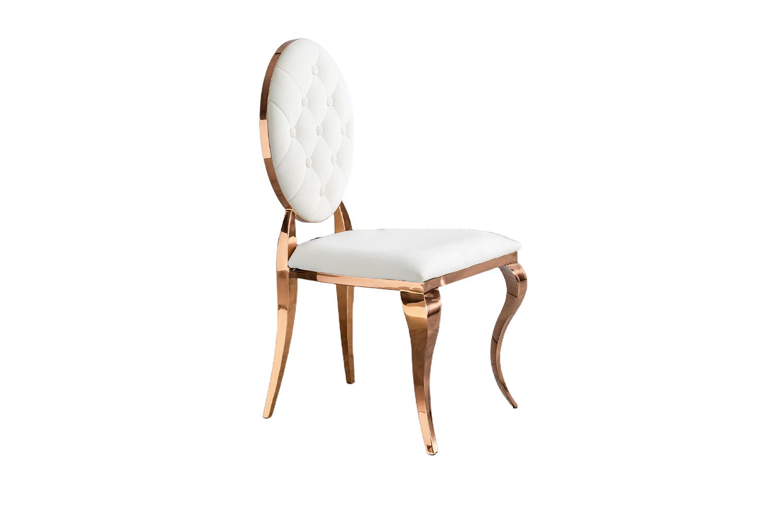 KAWOLA Esszimmerstuhl, Esszimmerstuhl Velvet cremeweiß roségold