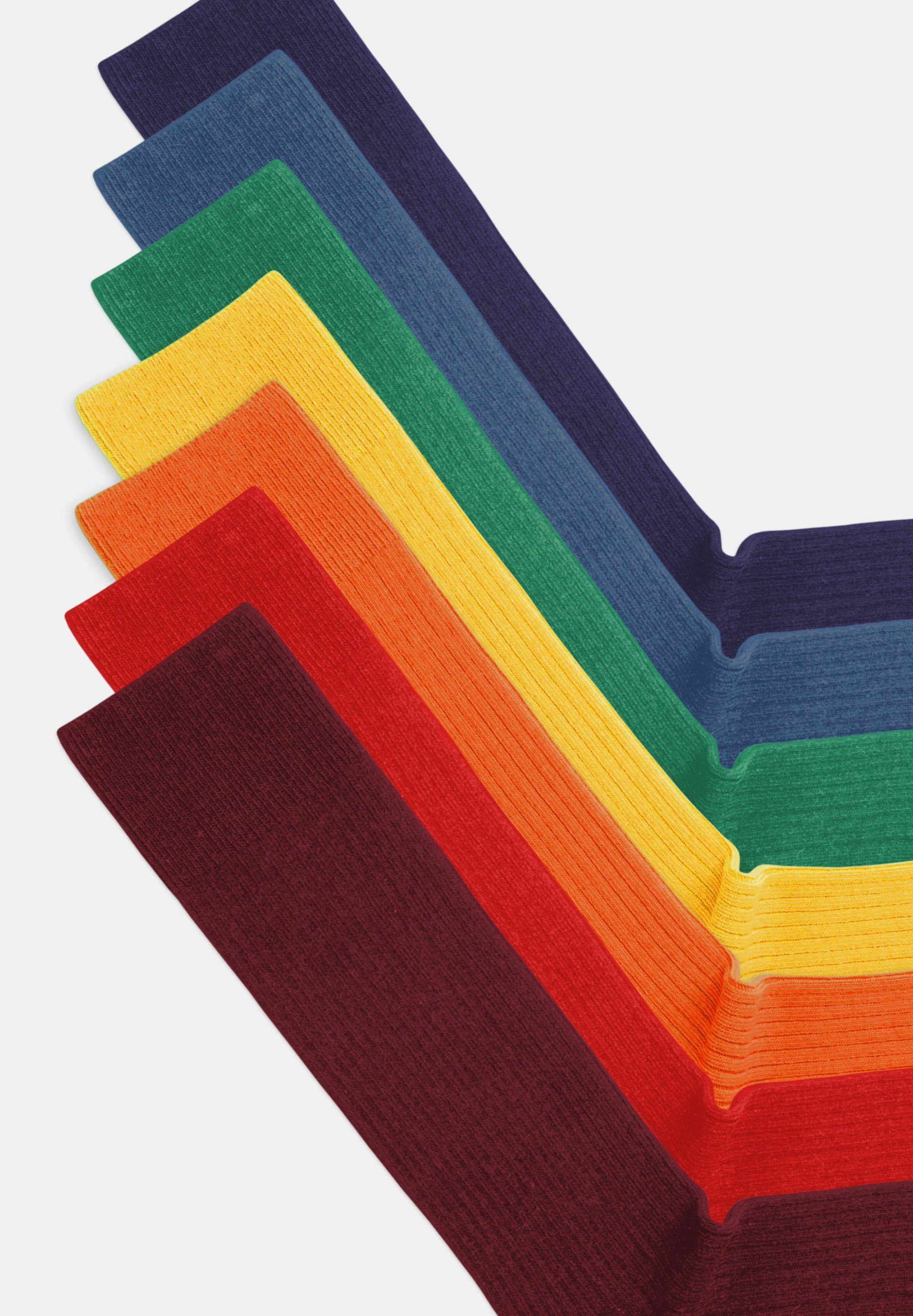 DillySocks Basicsocken Ribbed Rainbow Collection aus nachhaltiger Baumwolle, recyceltes Polyamid