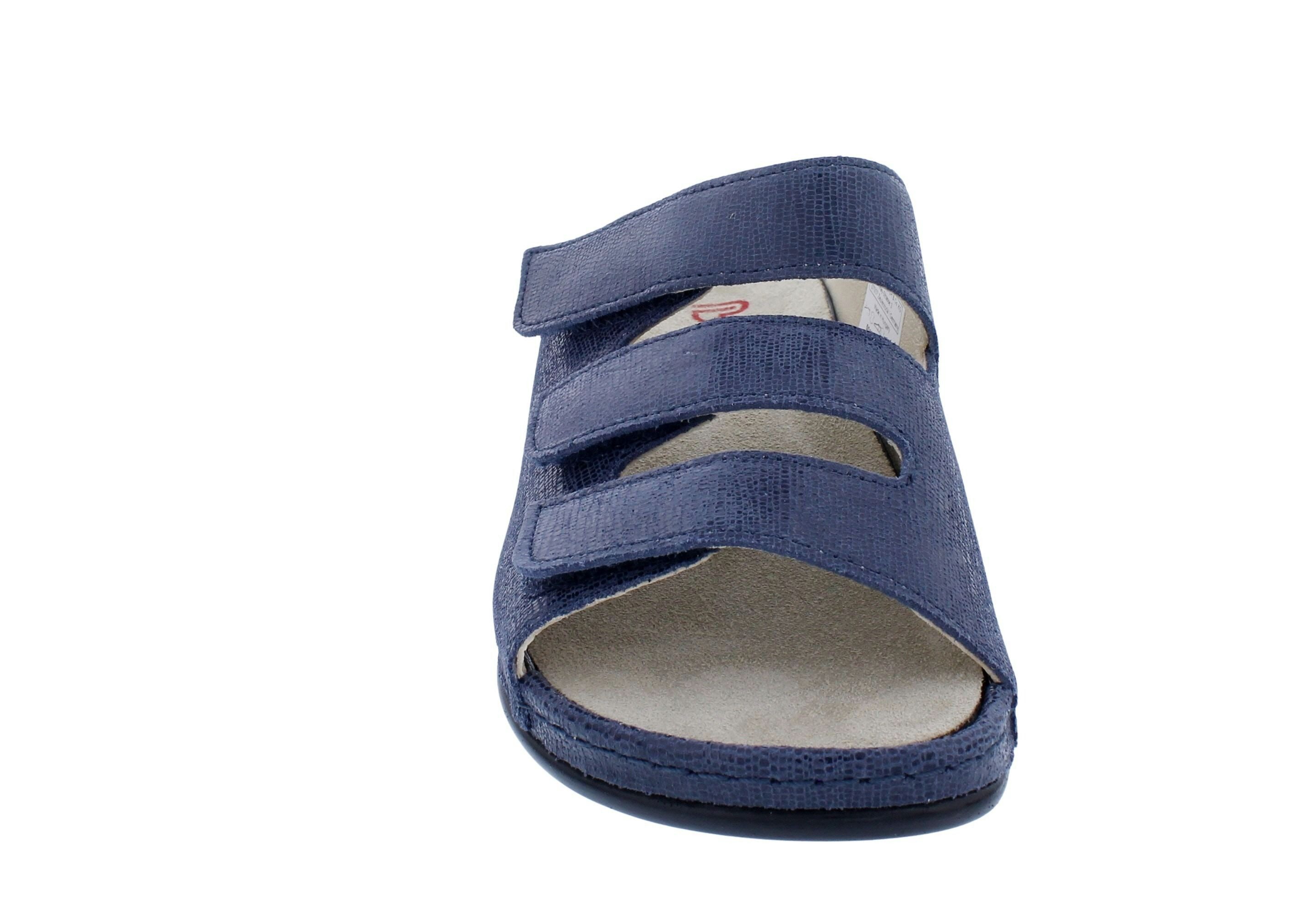BERKEMANN Berkemann Pantolette Franziska 1007-, Metallic-Velourleder, Blau, Weit Pantolette