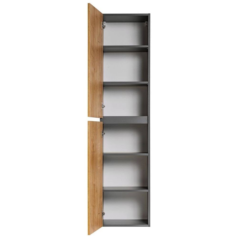 in mit 40/170/33 MODENA-56 B/H/T: Badezimmer Lomadox anthrazit Nb., Hochschrank Eiche Hamilton cm