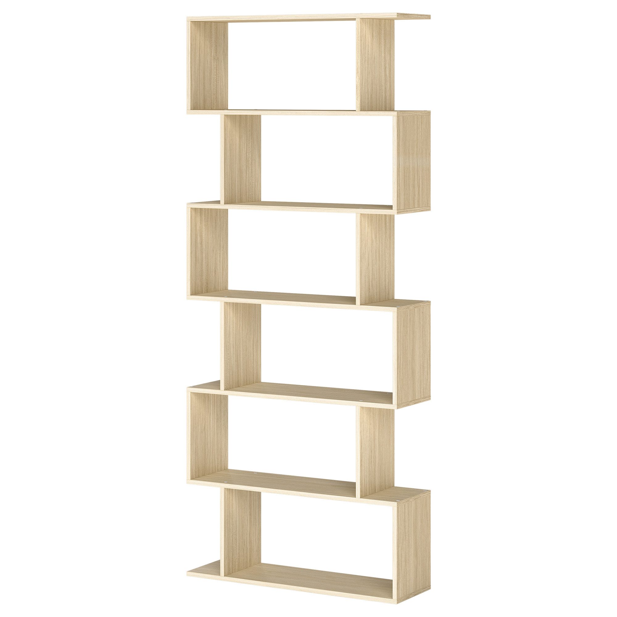 VASAGLE Bücherregal, 1-tlg., Standregal, Büroregal, 6 Fächer, Holzwerkstoff günstig online kaufen