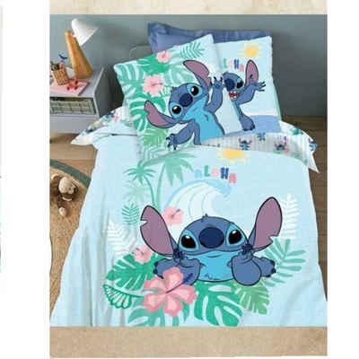Bettwäsche Disney Stitch Blau Kinder Mikrofaser Bettwäsche 2tlg. Set, Disney, 2 teilig, Bettdeckenbezug 135-140x200cm Kissenbezug 65x65 cm