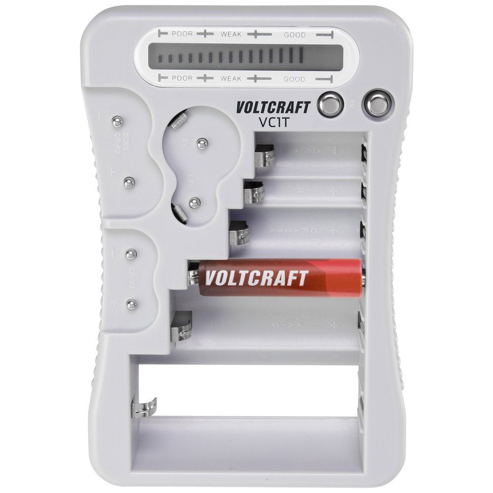 VOLTCRAFT Batterietester VOLTCRAFT Batterietester VC1T Messbereich (Batterietester) 1,5 V, 3 V, (VC1T)