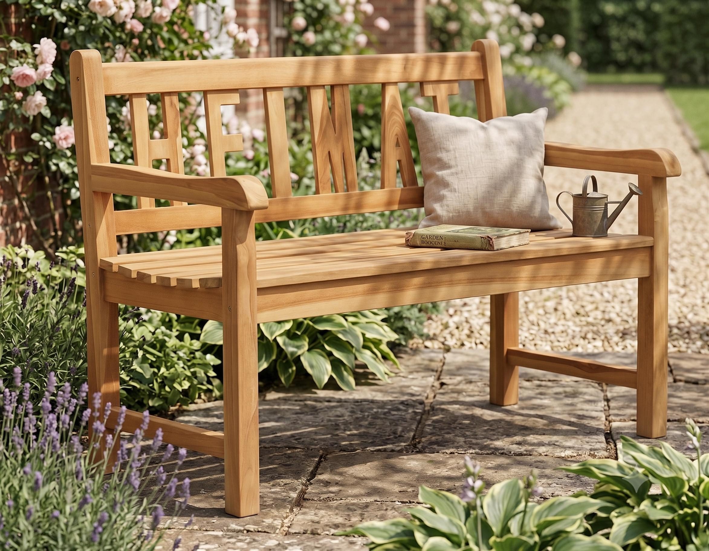 Garden Pleasure Gartenbank Gartenbank HEIMAT 2-Sitzer aus Teak Wetterfest & Langlebig