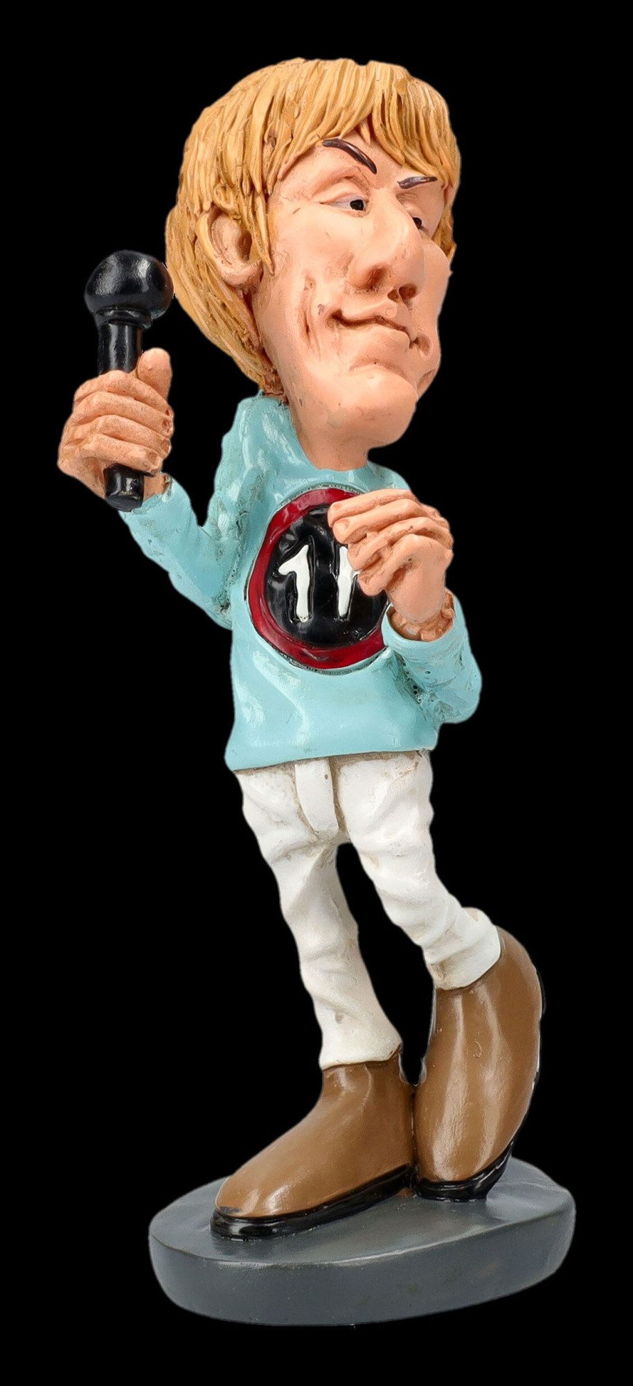 Figuren Shop GmbH Dekofigur Lustige Rockstar Figur - Sänger Roger - Rockmusiker Dekofigur Deko