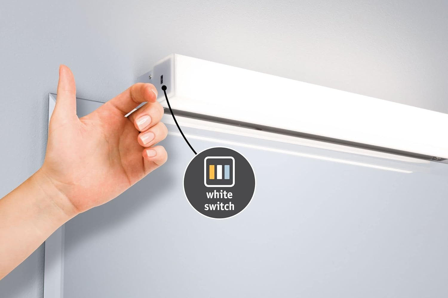 Paulmann Bilderleuchte Paulmann LED Spiegelleuchte Luno IP44 White Switch 770lm 230V 8W Alu, Paulmann LED Spiegelleuchte Luno IP44 White Switch 770lm 230V 8W Alu