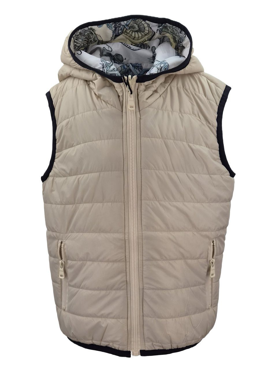 Fashion Boy Steppweste Wendbare Jungen Steppweste mit Kapuze JH8476