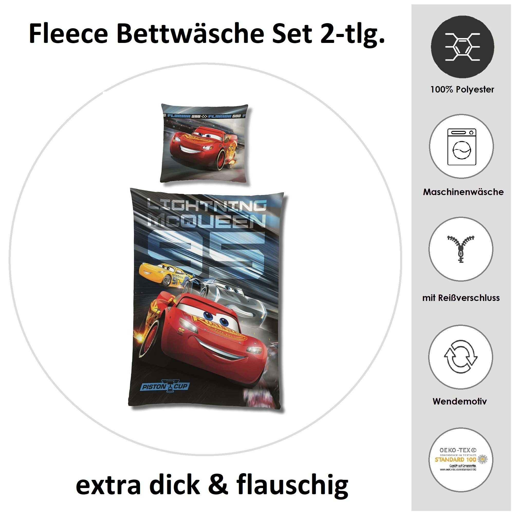 Familando Kinderbettwäsche Disney Cars 135x200 80x80 günstig online kaufen
