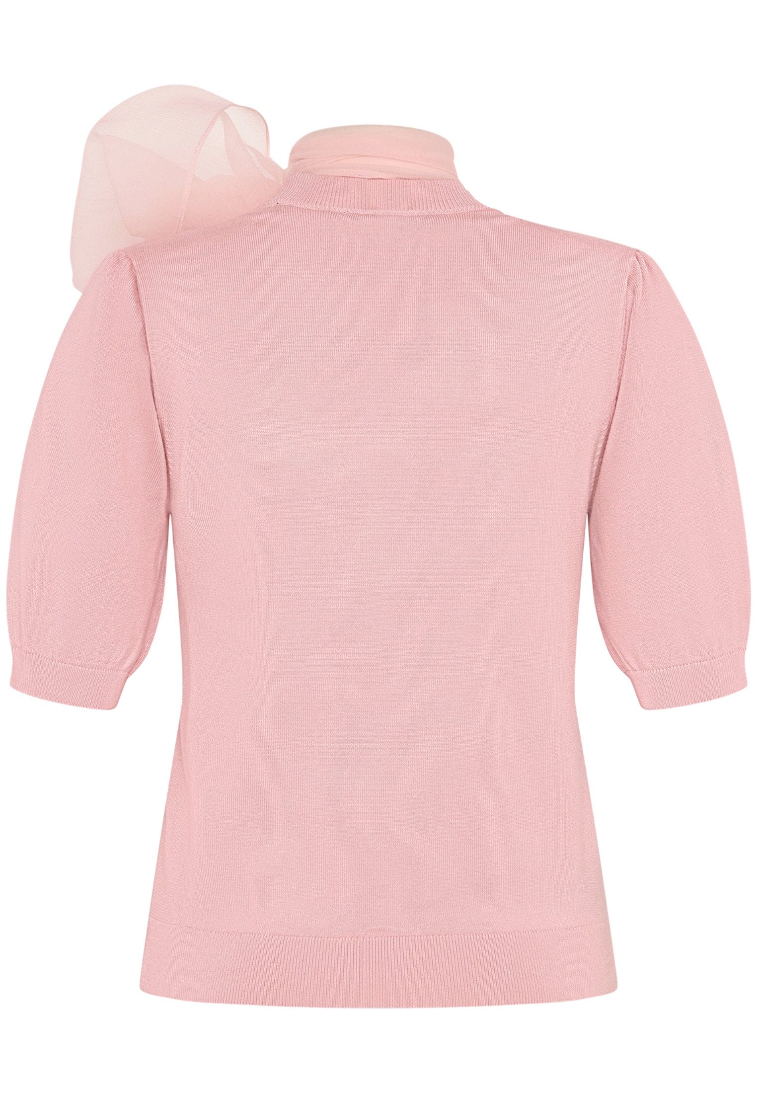 Zero Kurzarmshirt Damen mit Schleife (1-tlg) drapiert / gerafft
