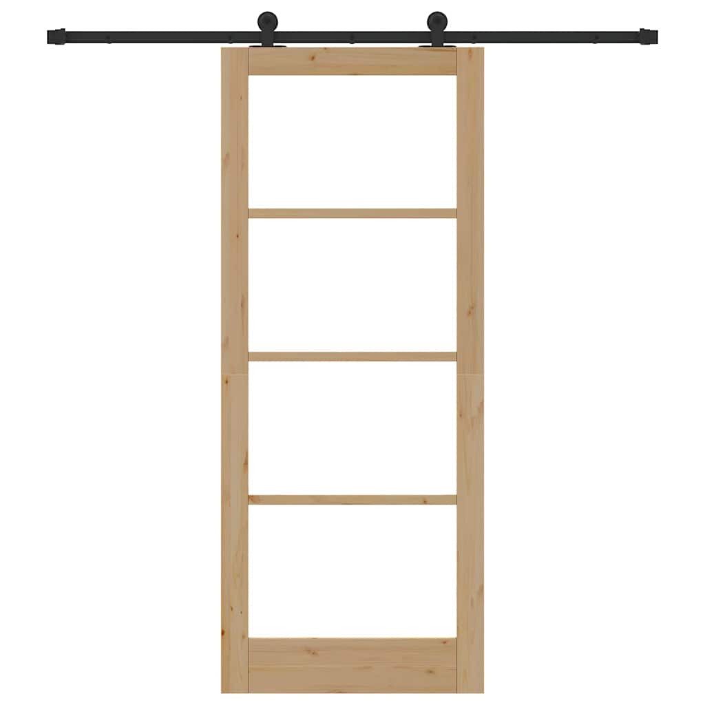 vidaXL Zimmertür Schiebetür mit Hardware-Set ORKDALMassivholz Glas