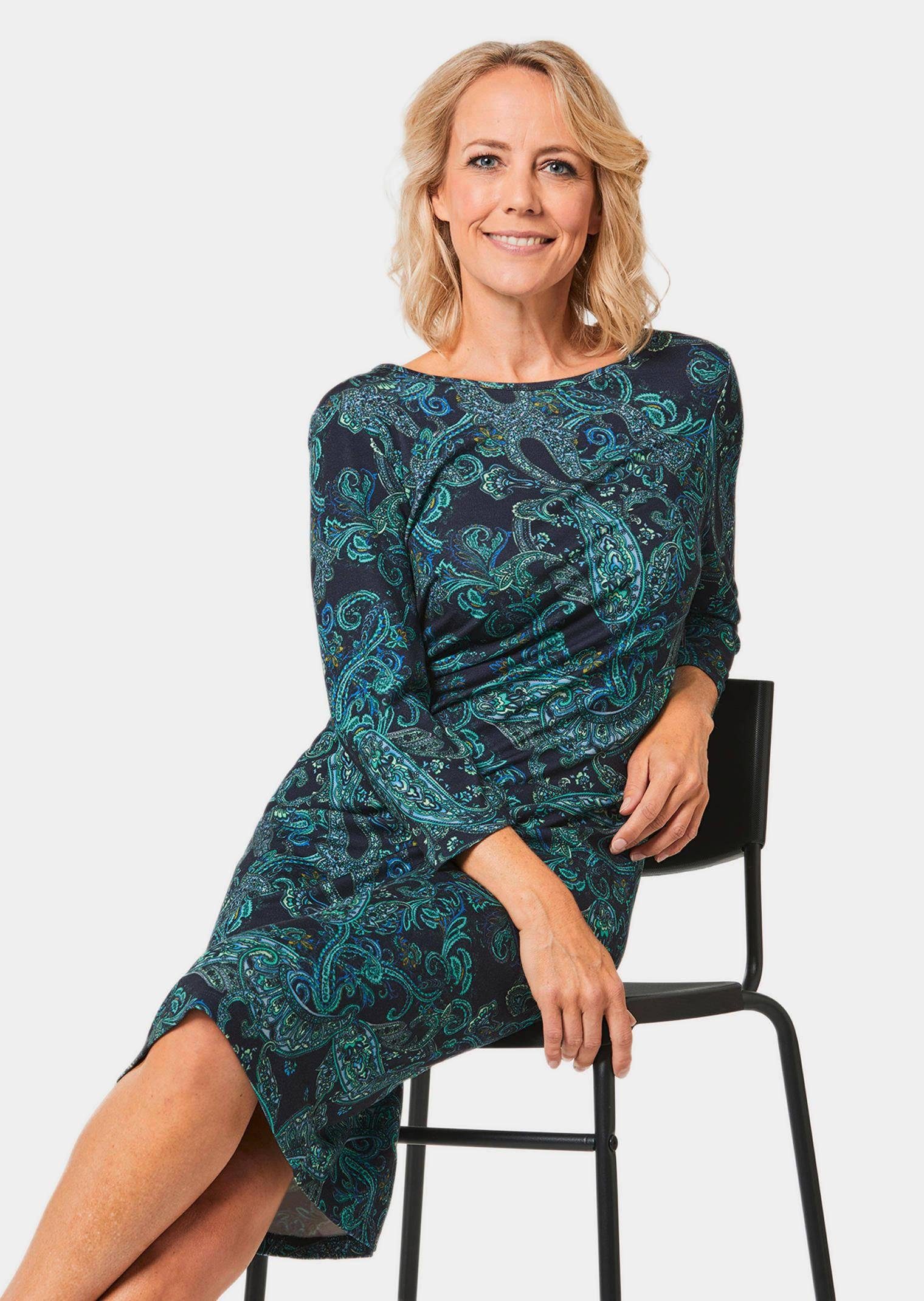 GOLDNER Jerseykleid Midikleid mit Paisley-Muster Druckkleid mit U-Boot-Ausschnitt, Knielänge und 3/4-Arm – Bild 4 von 4