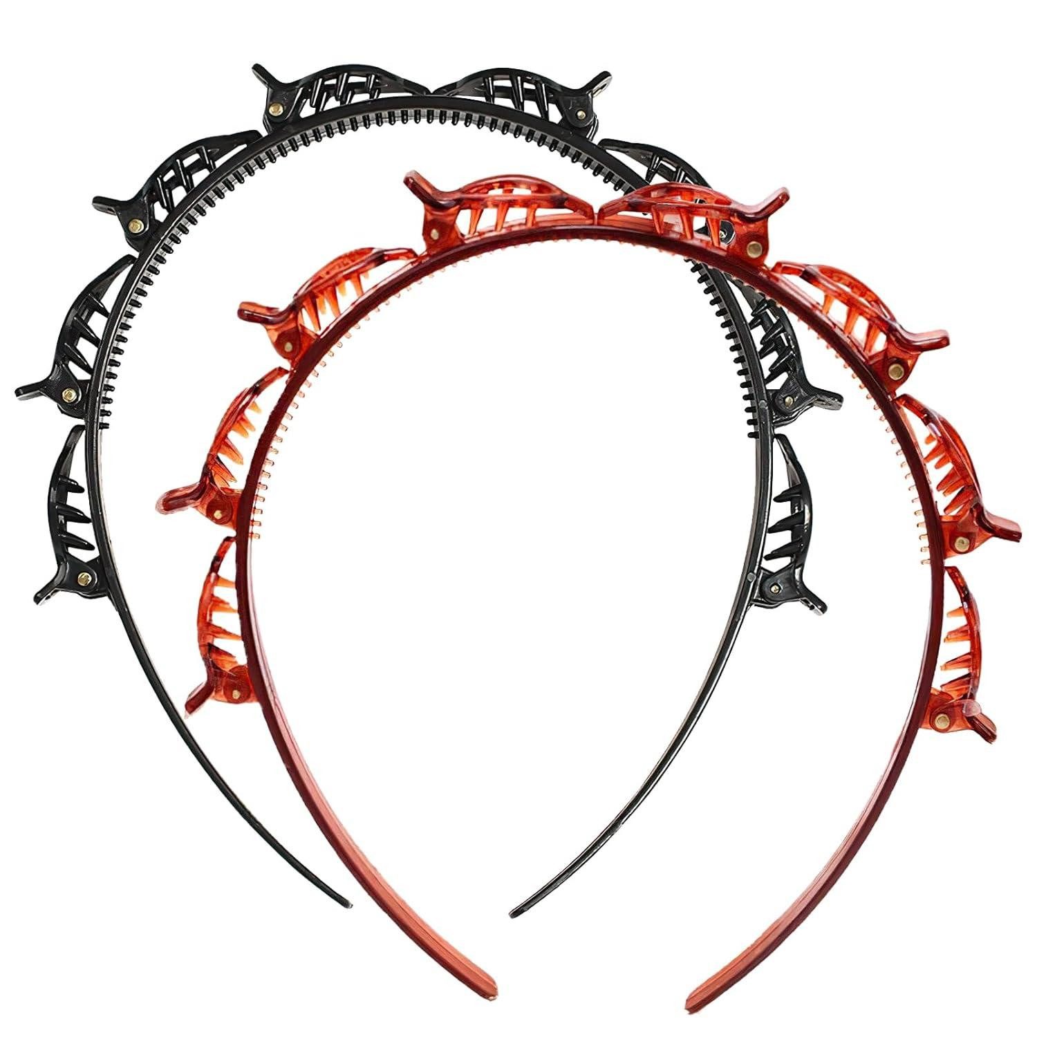 Haarreif 2 Stück Haarreifen Klammern Clips Double Bangs Hairstyle Hairpin Damen