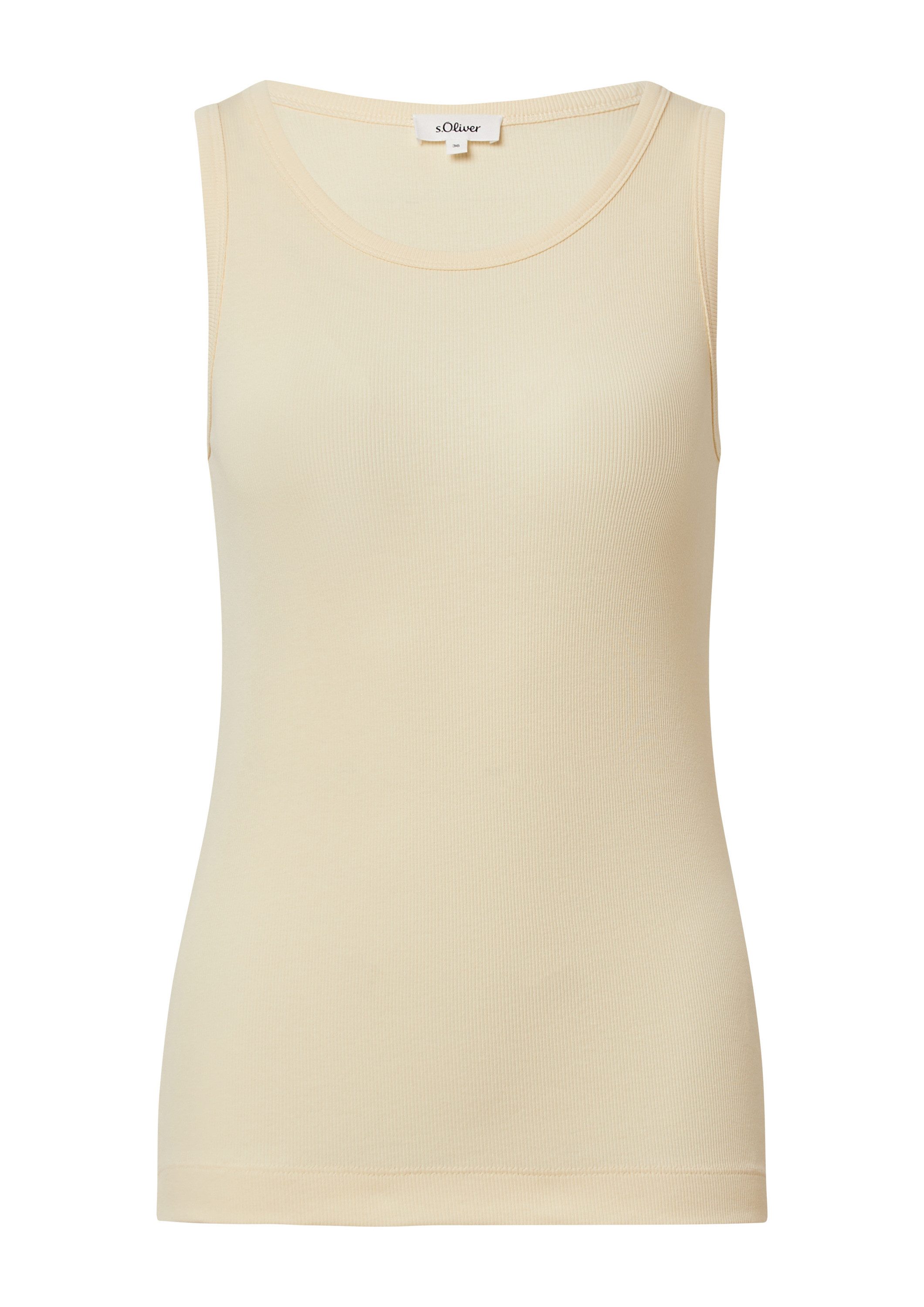 s.Oliver Muscleshirt T-Shirt Slim-Fit-Top mit Rippstruktur günstig online kaufen