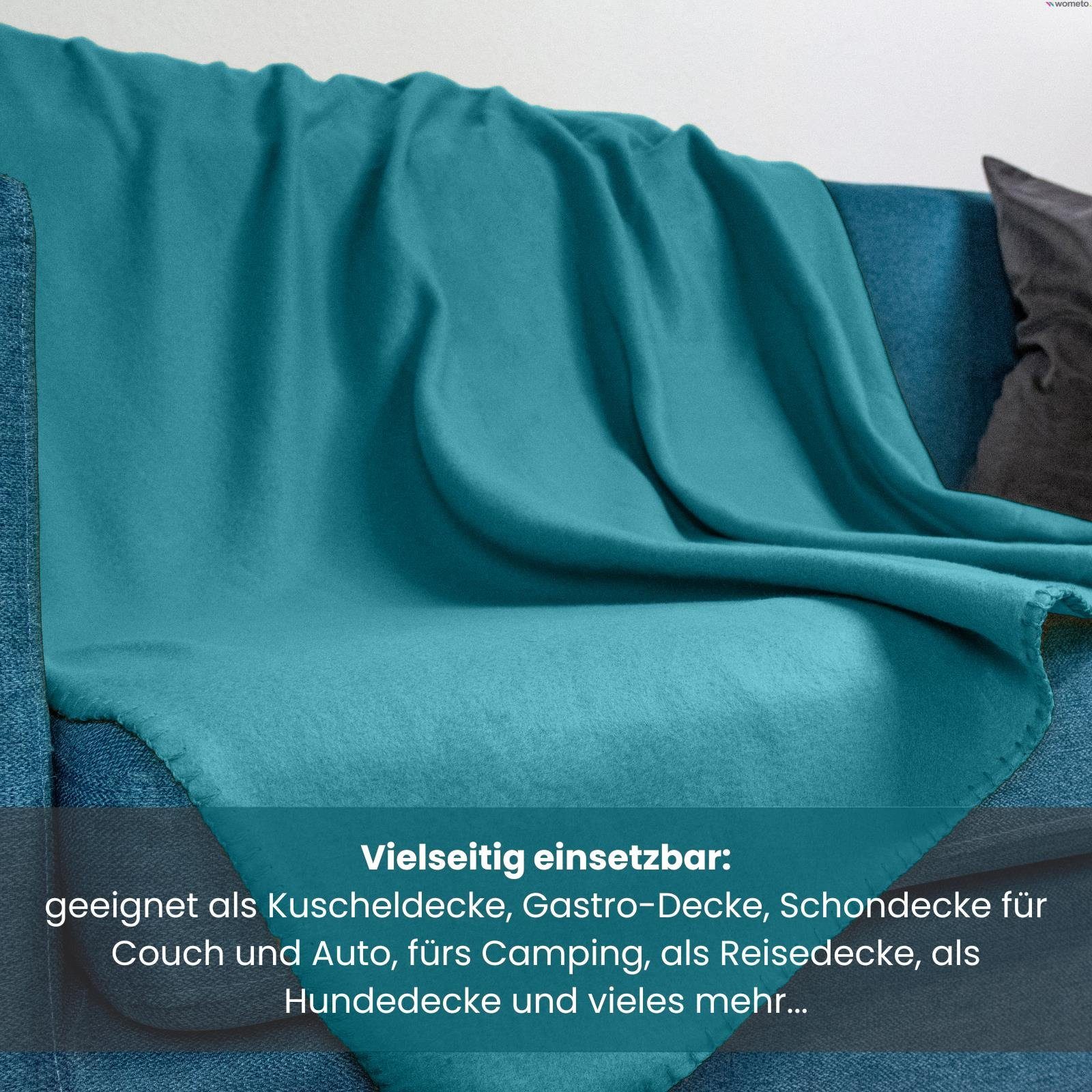 Wohndecke Polar-Fleece, wometo, OEKO-TEX®, 2 Fleecedecken mit Kettel-Rand & Anti-Pilling – Bild 5 von 5