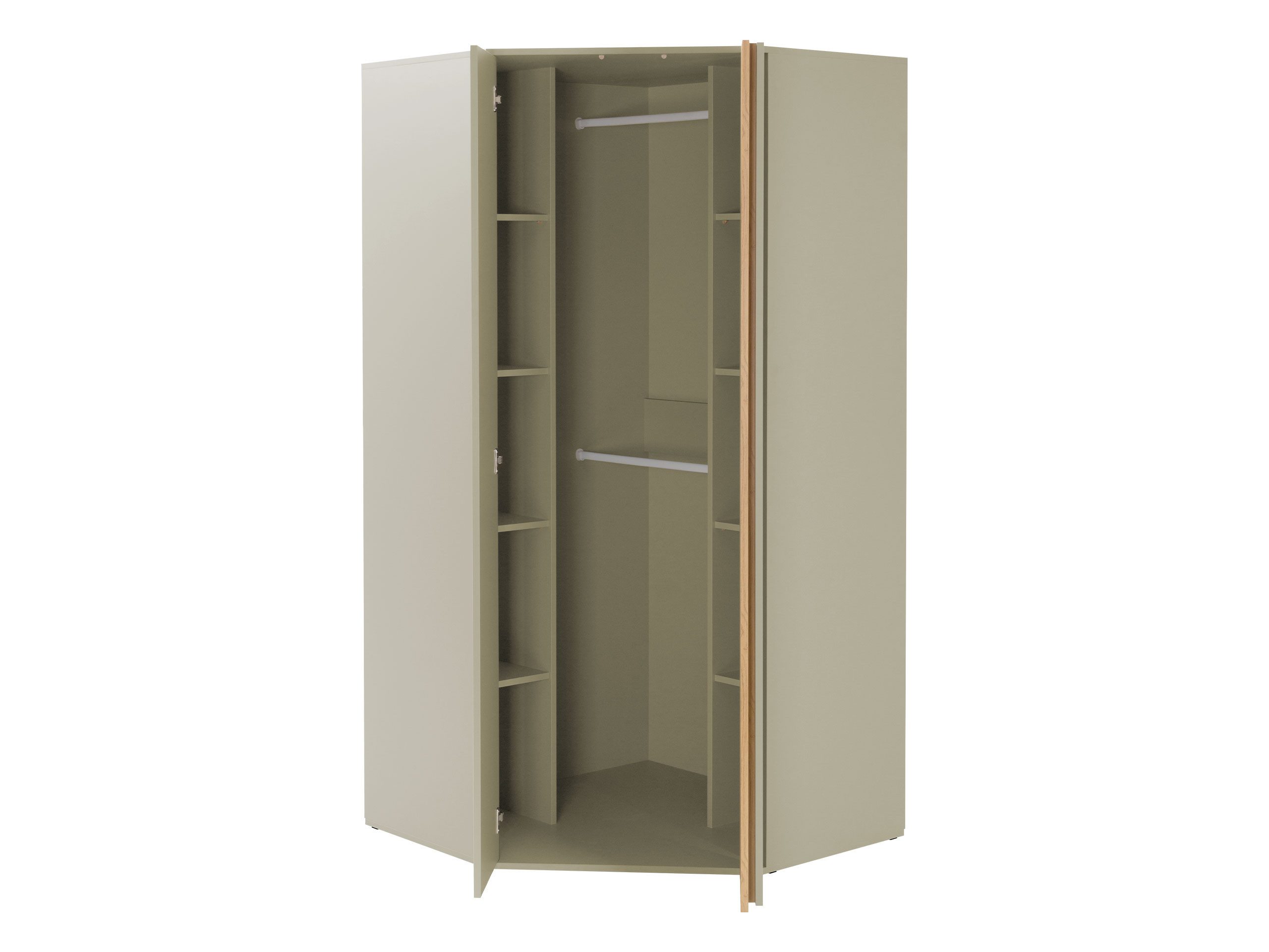 MIRJAN24 Kleiderschrank Luca LC02 (mit zwei Drehtüren) 95x95x195 cm, zwei Kleiderstangen